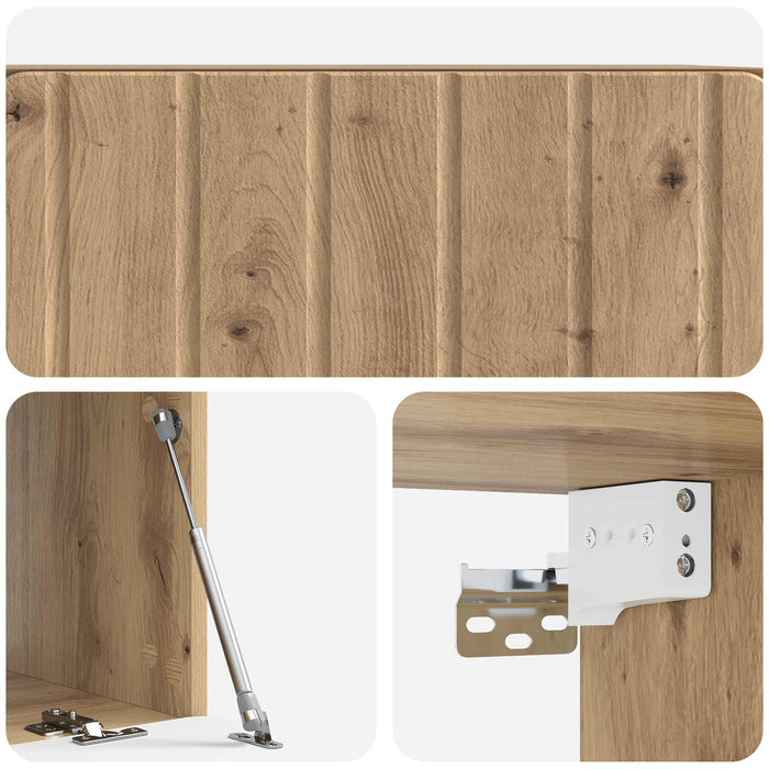Oglindă TV montată pe perete Stejar Artizanal 78,5 x 41 x 30 cm - WALTI WALTI