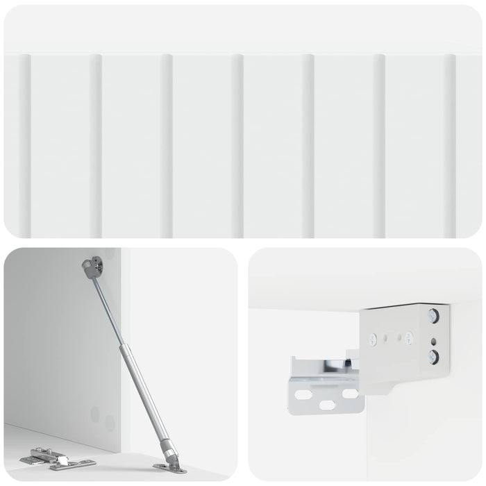 Oglindă TV montată pe perete Alb 98 x 41 x 30 cm Lemn prelucrat - WALTI WALTI
