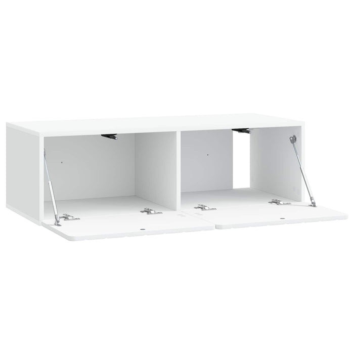 Oglindă TV montată pe perete Alb 98 x 41 x 30 cm Lemn prelucrat - WALTI WALTI