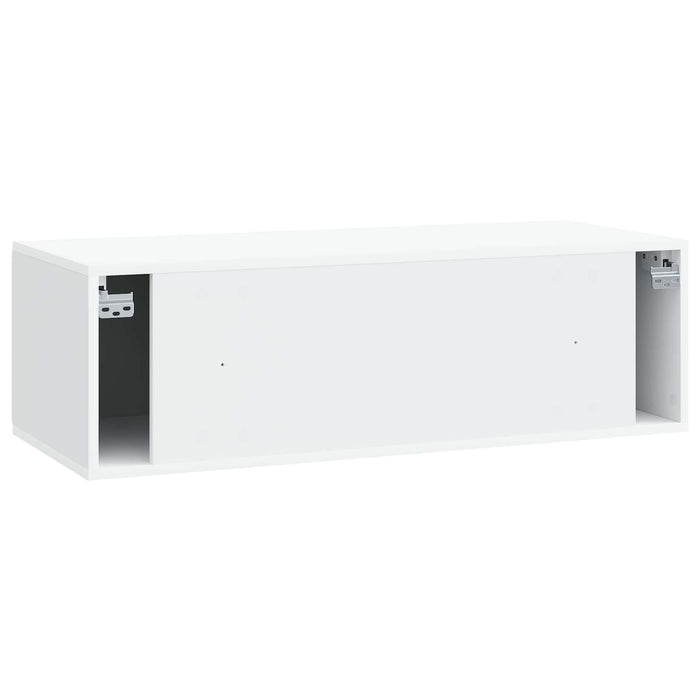 Oglindă TV montată pe perete Alb 98 x 41 x 30 cm Lemn prelucrat - WALTI WALTI