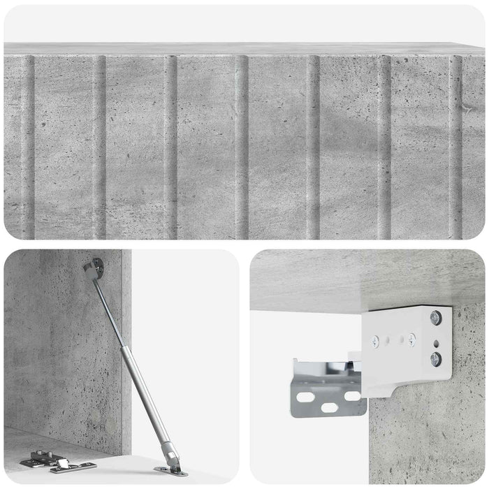 Oglindă TV montată pe perete Gri Beton 98 x 41 x 30 cm - WALTI WALTI