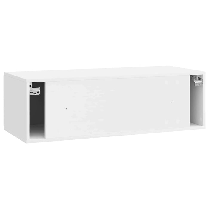 Oglindă TV montată pe perete Alb foarte lucios 98 x 41 x 30 cm - WALTI WALTI
