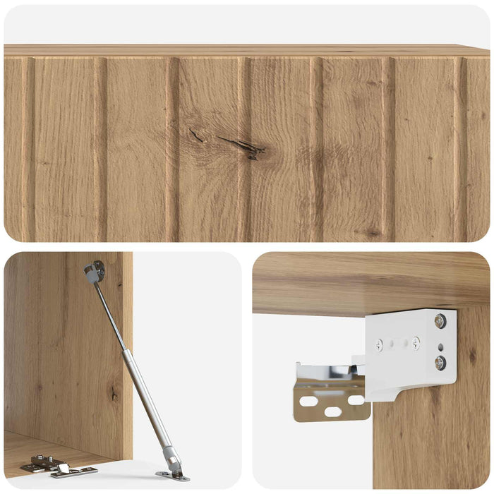 Oglindă TV montată pe perete Stejar Artizanal 98 x 41 x 30 cm - WALTI WALTI