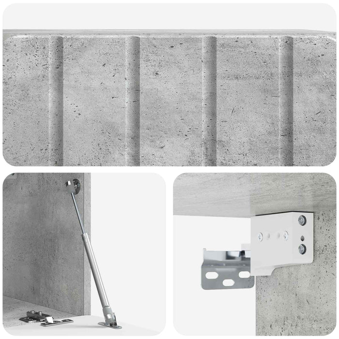 Oglindă TV montată pe perete Gri Beton 59,5 x 31 x 30 cm - WALTI WALTI