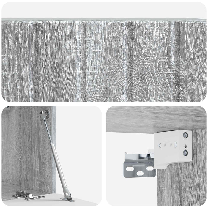 Oglindă TV montată pe perete Sonoma gri 59,5 x 31 x 30 cm - WALTI WALTI