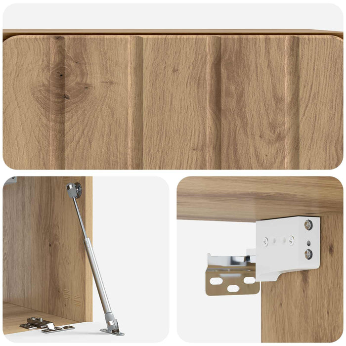 Oglindă TV montată pe perete Stejar Artizanal 59,5 x 31 x 30 cm - WALTI WALTI