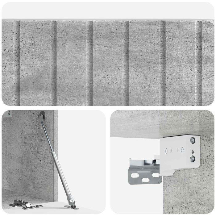 Oglindă TV montată pe perete Gri Beton 78,5 x 31 x 30 cm - WALTI WALTI