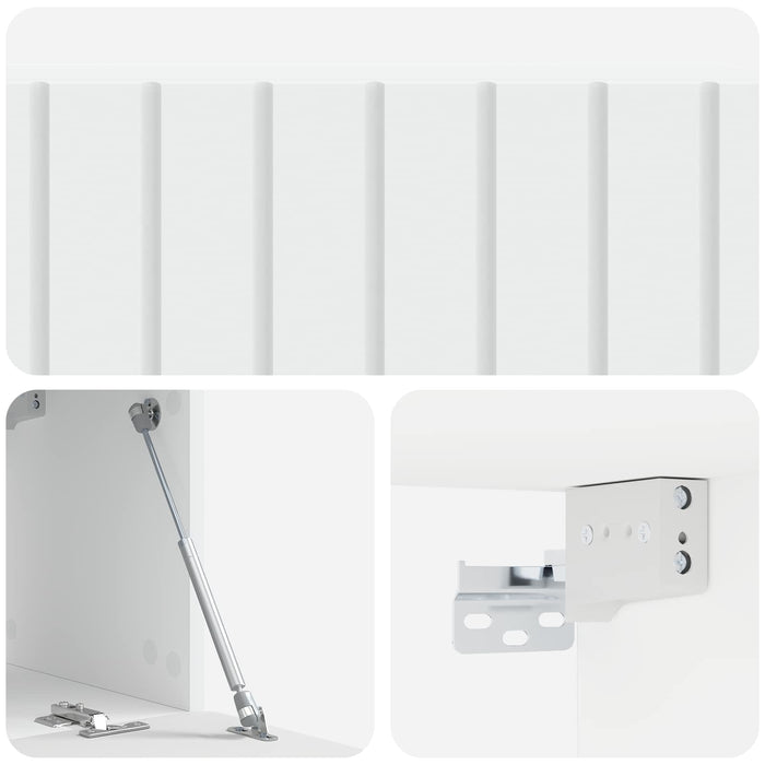 Oglindă TV montată pe perete Alb 98 x 31 x 30 cm Lemn prelucrat - WALTI WALTI