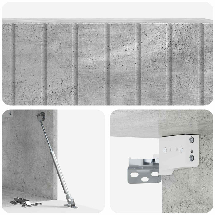 Oglindă TV montată pe perete Gri Beton 98 x 31 x 30 cm - WALTI WALTI