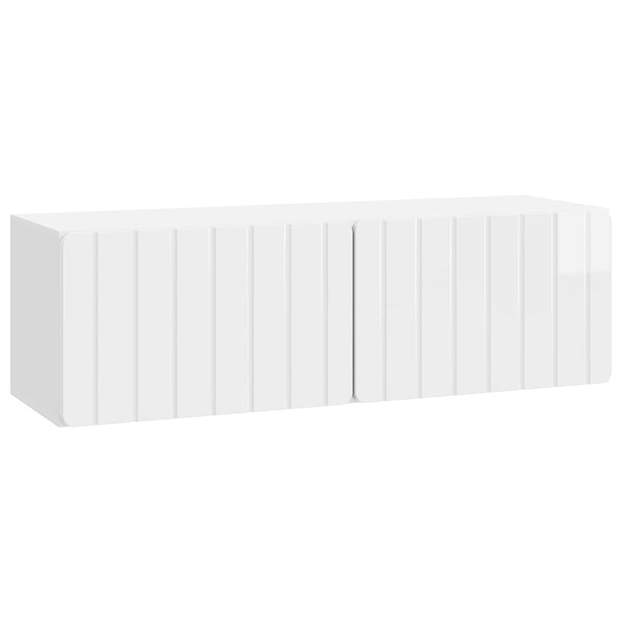 Oglindă TV montată pe perete Alb foarte lucios 98 x 31 x 30 cm - WALTI WALTI