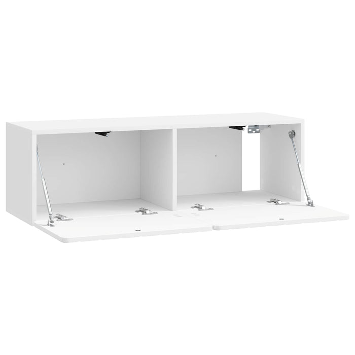 Oglindă TV montată pe perete Alb foarte lucios 98 x 31 x 30 cm - WALTI WALTI