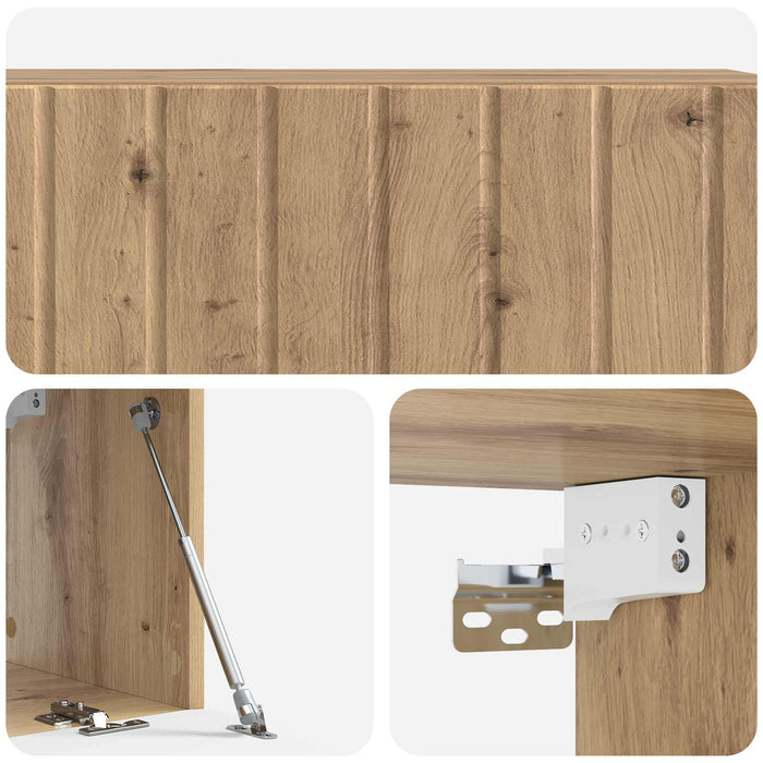Oglindă TV montată pe perete Stejar Artizanal 98 x 31 x 30 cm - WALTI WALTI