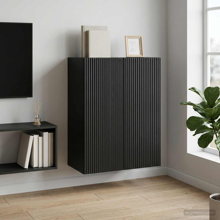 Dulap montat pe perete Negru 66 x 34,5 x 90 cm Lemn prelucrat - WALTI WALTI
