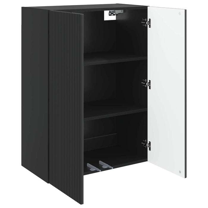Dulap montat pe perete Negru 66 x 34,5 x 90 cm Lemn prelucrat - WALTI WALTI