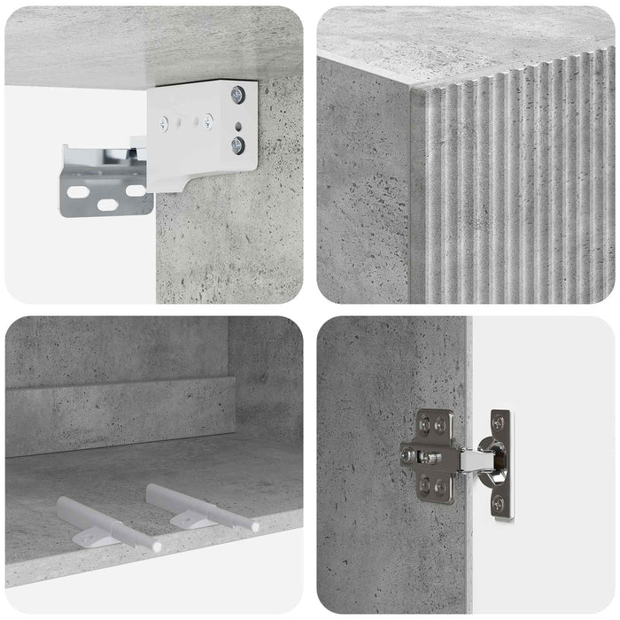 Dulap montat pe perete Gri Beton 66 x 34,5 x 90 cm WALTI