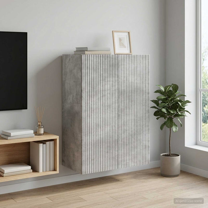 Dulap montat pe perete Gri Beton 66 x 34,5 x 90 cm - WALTI WALTI