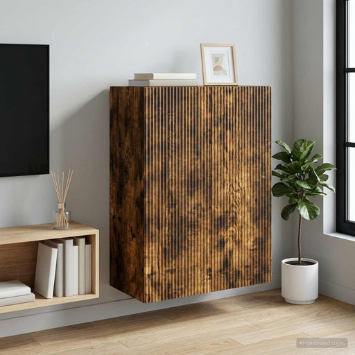 Dulap montat pe perete Stejar fumuriu 66 x 34,5 x 90 cm - WALTI WALTI