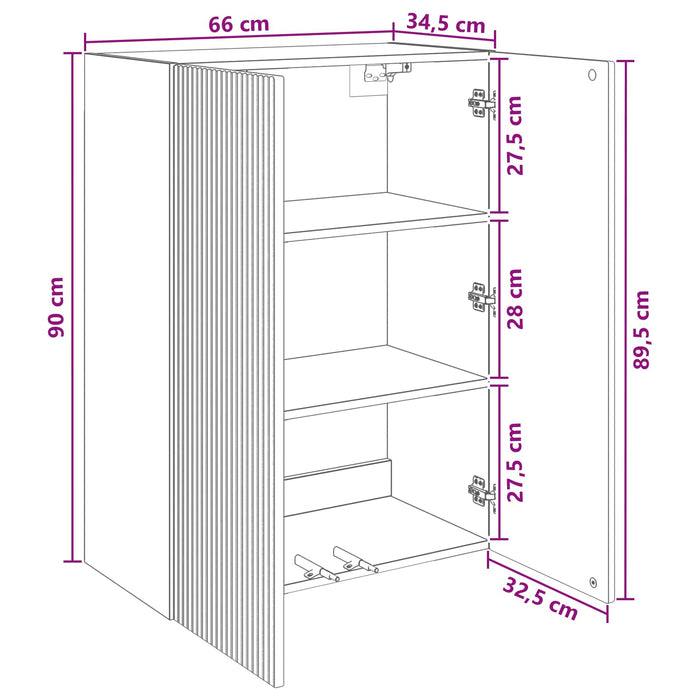 Dulap montat pe perete Stejar fumuriu 66 x 34,5 x 90 cm WALTI