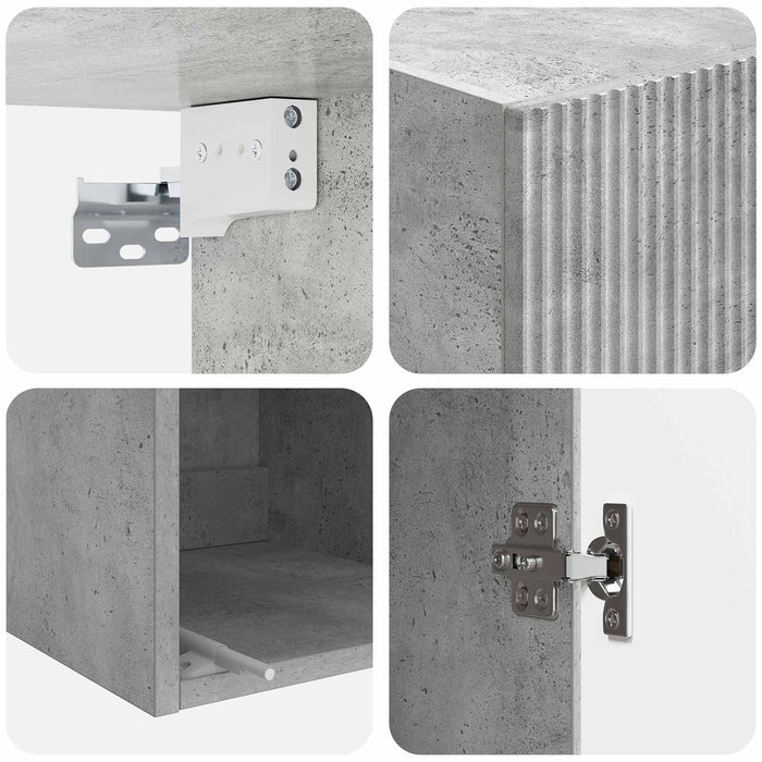 Dulap montat pe perete Gri Beton 33 x 34,5 x 90 cm WALTI