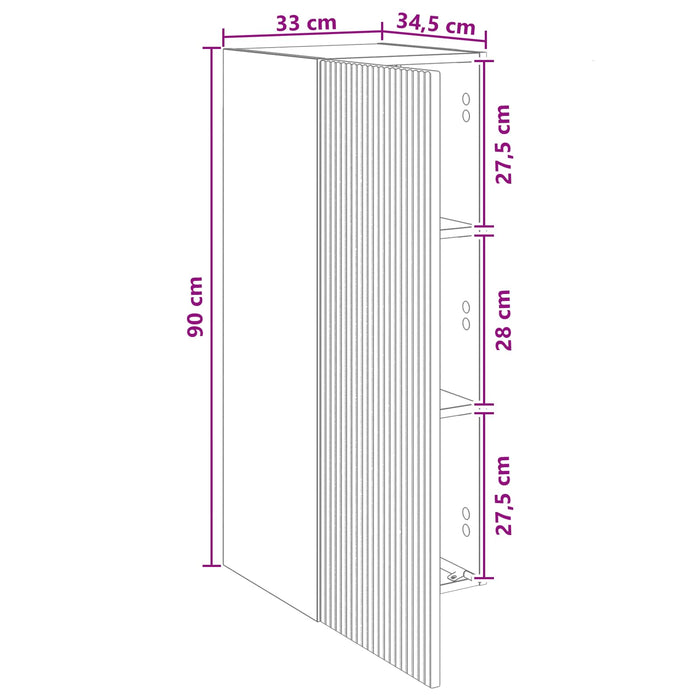 Dulap montat pe perete Gri Beton 33 x 34,5 x 90 cm WALTI