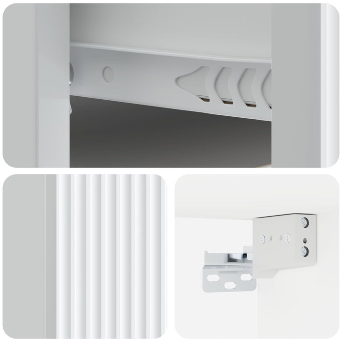 Dulap de noapte suspendat Alb 33 x 34,5 x 20 cm Lemn prelucrat - WALTI WALTI