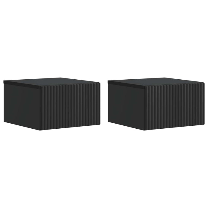 Dulap de noapte suspendat 2 pcs Negru 33 x 34,5 x 20 cm - WALTI WALTI