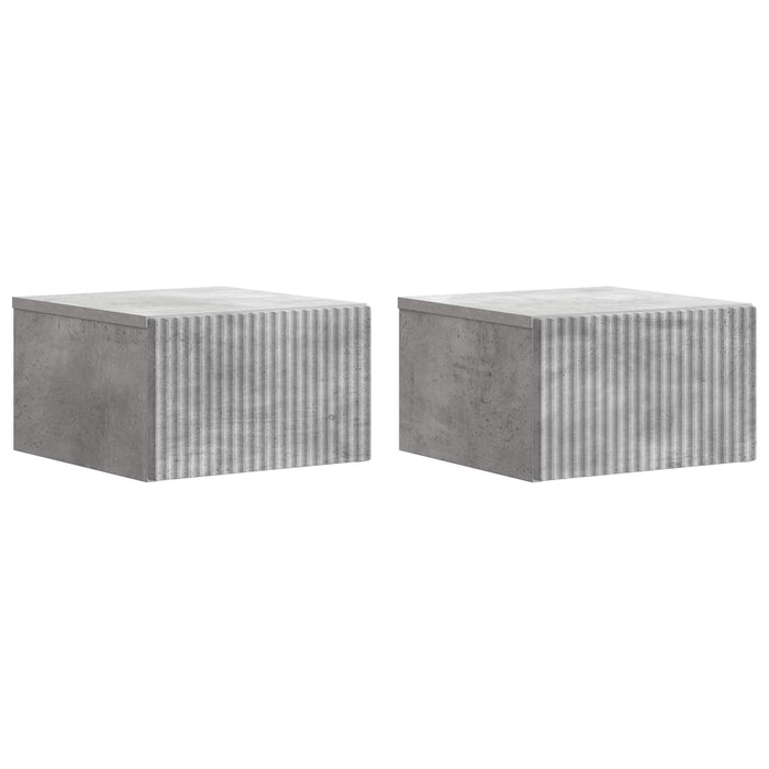 Dulap de noapte suspendat 2 pcs Gri Beton 33 x 34,5 x 20 cm - WALTI WALTI
