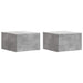 Dulap de noapte suspendat 2 pcs Gri Beton 33 x 34,5 x 20 cm - WALTI WALTI