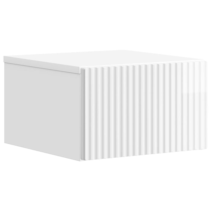 Dulap de noapte suspendat Alb foarte lucios 33 x 34,5 x 20 cm - WALTI WALTI
