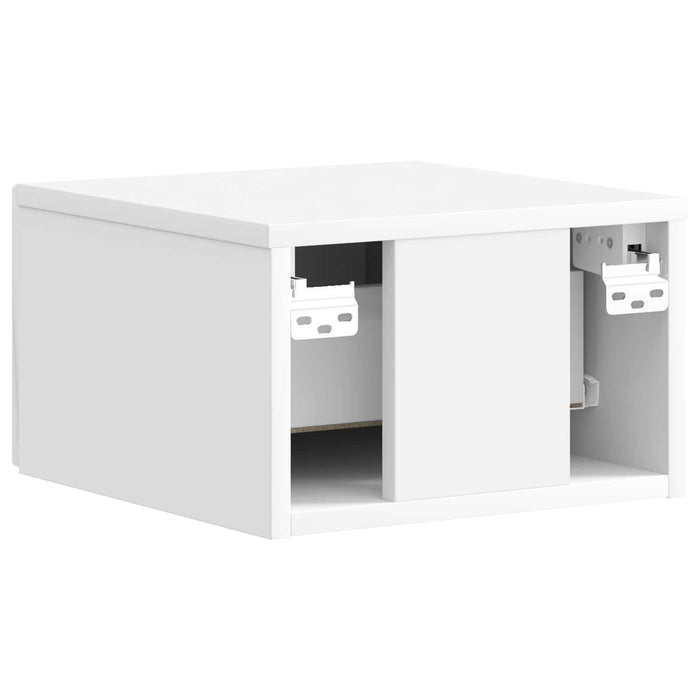 Dulap de noapte suspendat cu sertar 2 pcs Alb foarte lucios - WALTI WALTI
