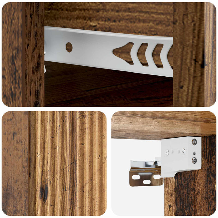 Dulap de noapte suspendat 2 pcs Lemn vechi 33 x 34,5 x 20 cm - WALTI WALTI
