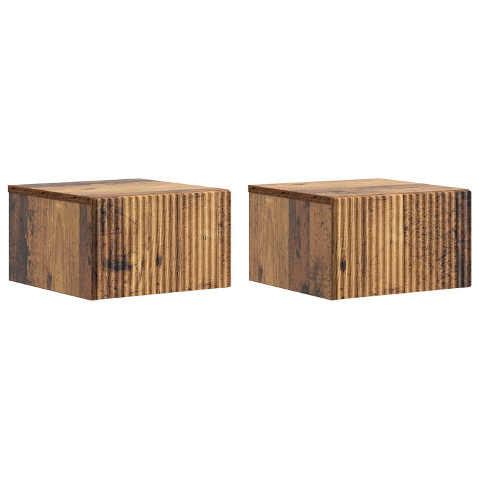 Dulap de noapte suspendat 2 pcs Lemn vechi 33 x 34,5 x 20 cm - WALTI WALTI