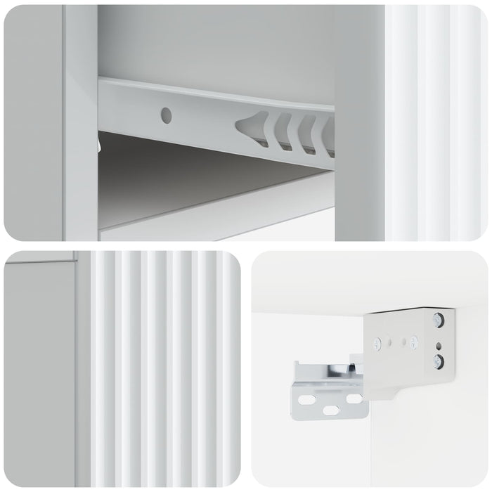 Dulap de noapte suspendat Alb 49 x 34,5 x 20 cm Lemn prelucrat - WALTI WALTI
