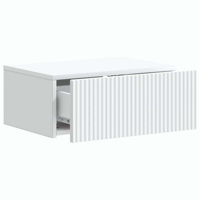 Dulap de noapte suspendat Alb 49 x 34,5 x 20 cm Lemn prelucrat - WALTI WALTI