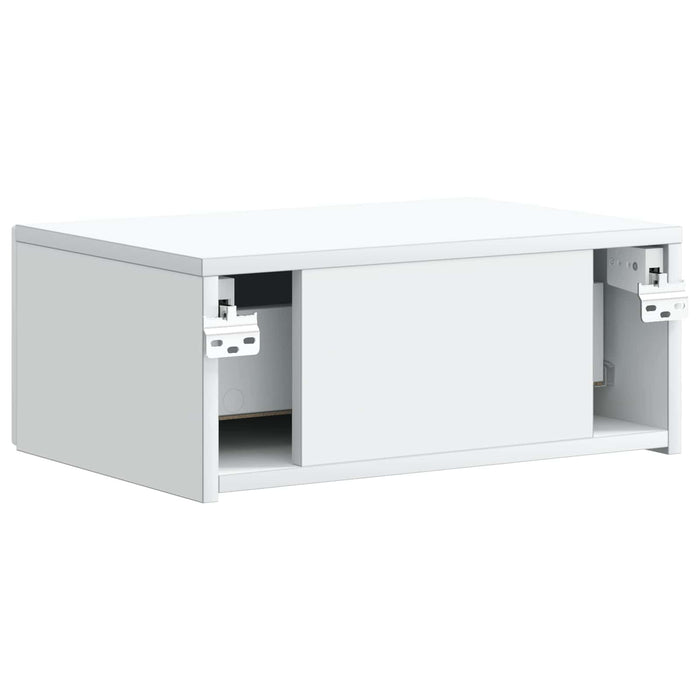 Dulap de noapte suspendat Alb 49 x 34,5 x 20 cm Lemn prelucrat - WALTI WALTI