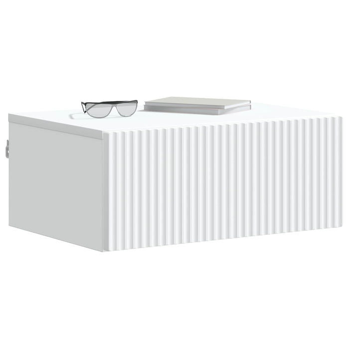 Dulap de noapte suspendat Alb 49 x 34,5 x 20 cm Lemn prelucrat - WALTI WALTI