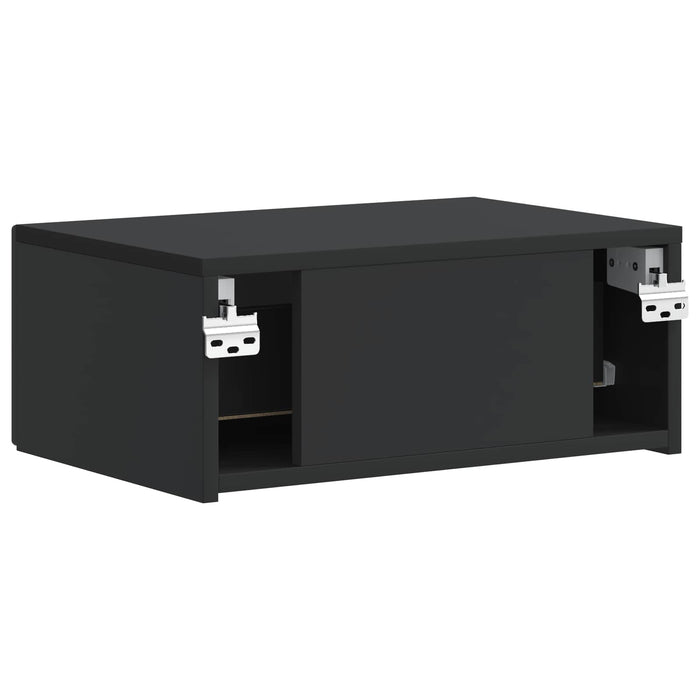 Dulap de noapte suspendat 2 pcs Negru 49 x 34,5 x 20 cm - WALTI WALTI