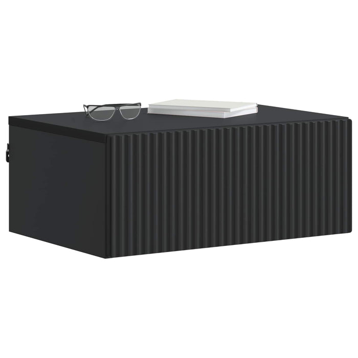 Dulap de noapte suspendat 2 pcs Negru 49 x 34,5 x 20 cm - WALTI WALTI