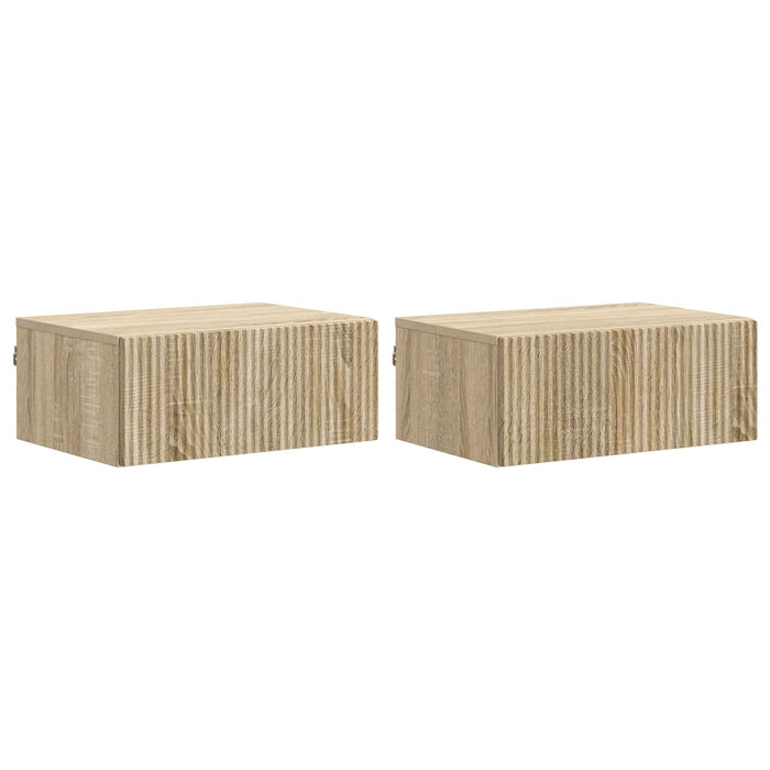Dulap de noapte suspendat 2 pcs Stejar Sonoma 49 x 34,5 x 20 cm - WALTI WALTI
