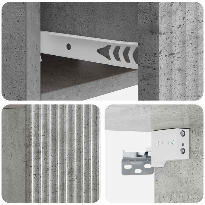 Dulap de noapte suspendat cu sertar Gri Beton 49 x 34,5 x 20 cm - WALTI WALTI