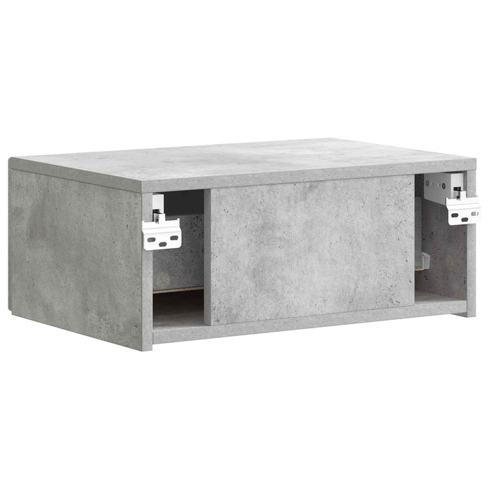 Dulap de noapte suspendat cu sertar Gri Beton 49 x 34,5 x 20 cm - WALTI WALTI