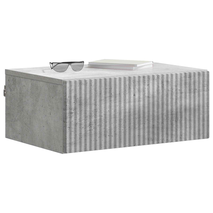 Dulap de noapte suspendat cu sertar Gri Beton 49 x 34,5 x 20 cm - WALTI WALTI