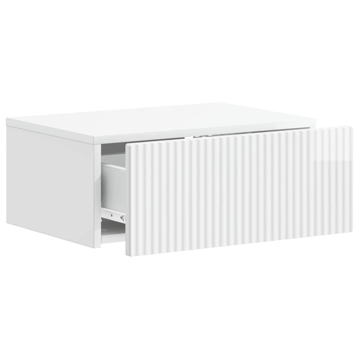 Dulap de noapte suspendat Alb foarte lucios 49 x 34,5 x 20 cm - WALTI WALTI