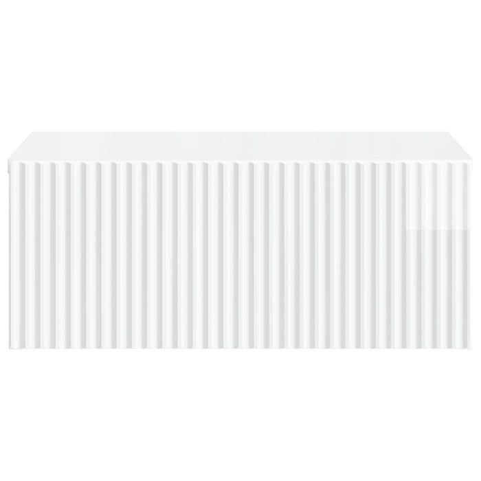 Dulap de noapte suspendat Alb foarte lucios 49 x 34,5 x 20 cm - WALTI WALTI