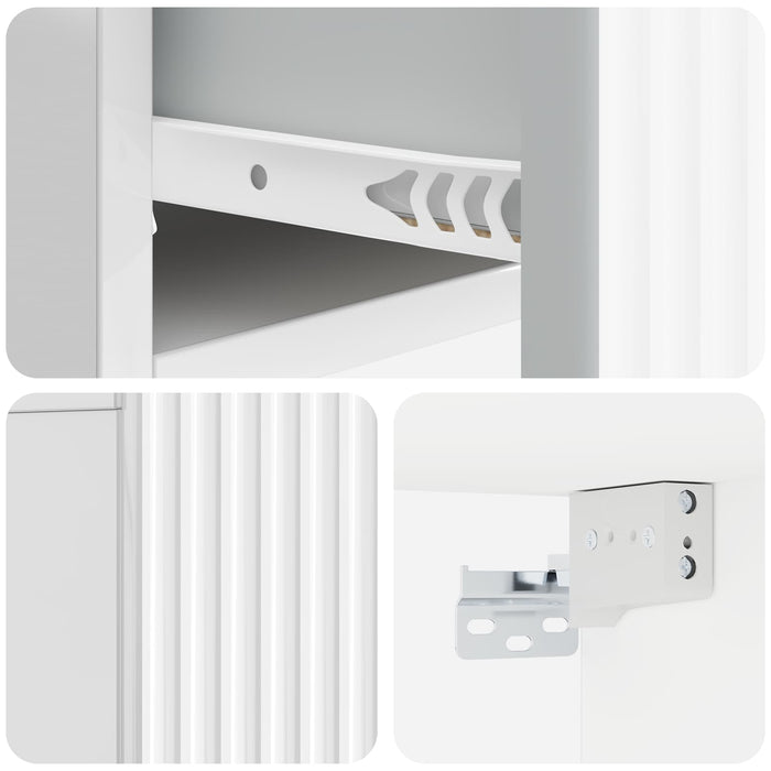 Dulap de noapte suspendat cu sertar 2 pcs Alb foarte lucios - WALTI WALTI