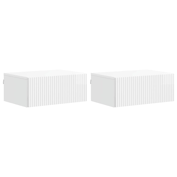 Dulap de noapte suspendat cu sertar 2 pcs Alb foarte lucios - WALTI WALTI