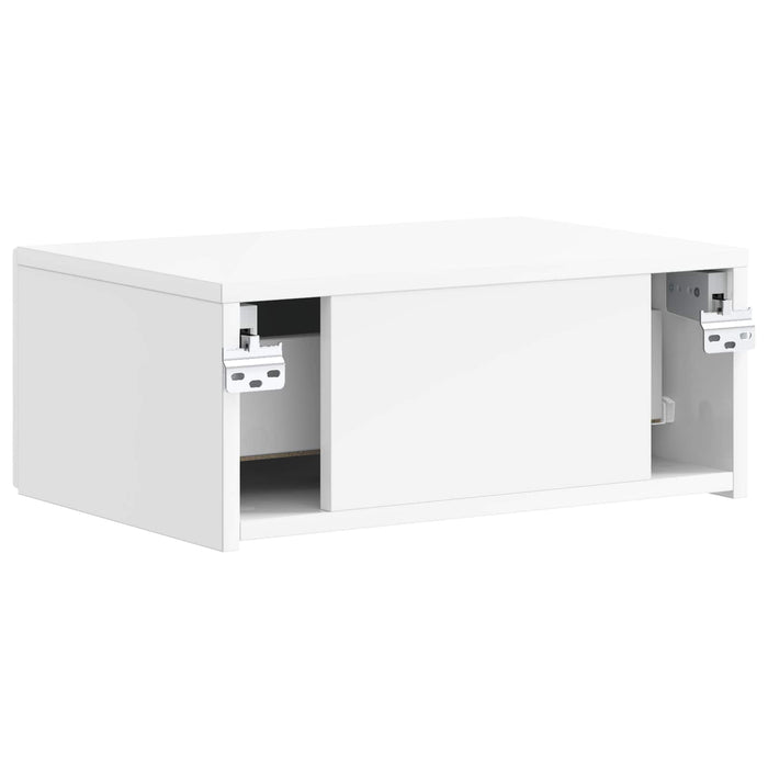 Dulap de noapte suspendat cu sertar 2 pcs Alb foarte lucios - WALTI WALTI