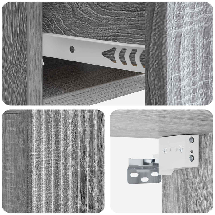 Dulap de noapte suspendat 2 pcs Sonoma gri 49 x 34,5 x 20 cm - WALTI WALTI