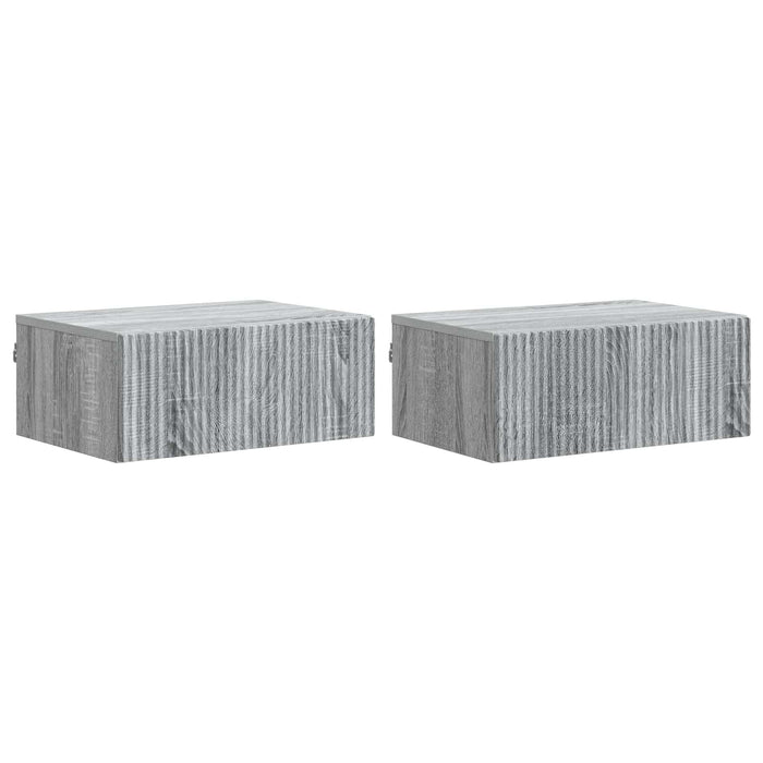 Dulap de noapte suspendat 2 pcs Sonoma gri 49 x 34,5 x 20 cm - WALTI WALTI