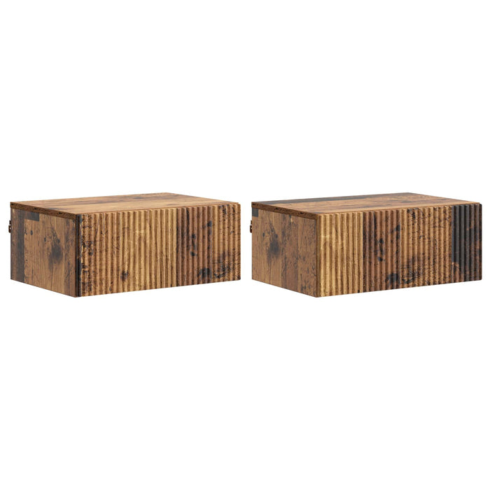 Dulap de noapte suspendat 2 pcs Lemn vechi 49 x 34,5 x 20 cm - WALTI WALTI